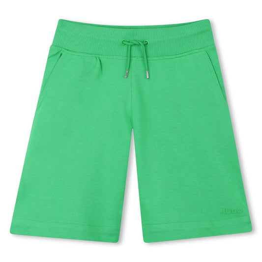 Hugo - Island Green Jogging Short & Small Relief Logo op de onderbenen