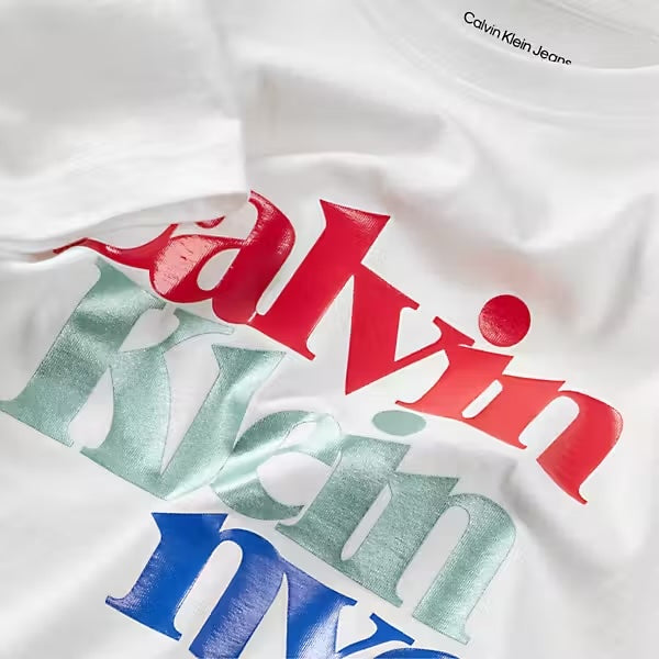 Calvin Klein - Weiß t -Shirt Perl Signature