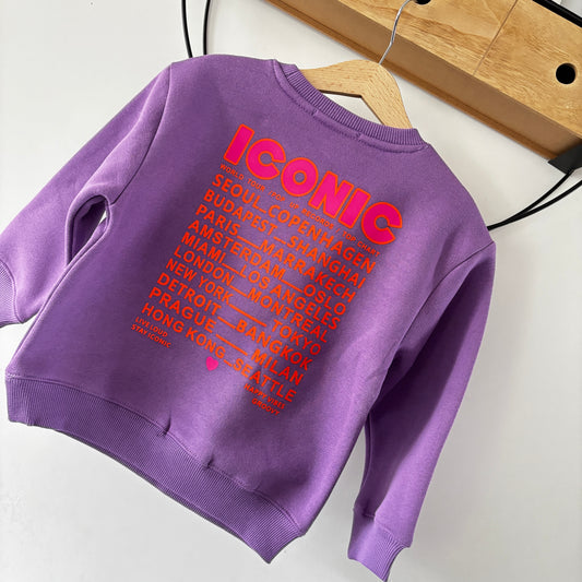 Mère & Fille - Sweat violet ICONIC