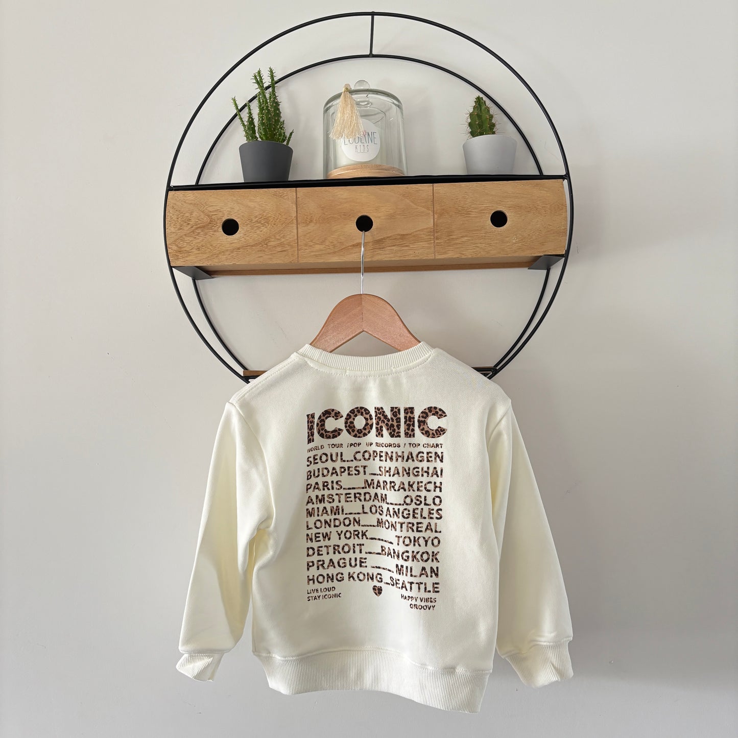 Mère & Fille - Sweat fin blanc léopard ICONIC