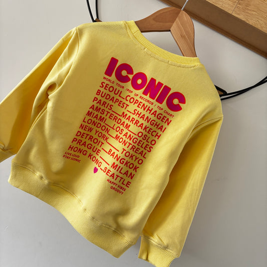 Mère & Fille - Sweat fin jaune ICONIC