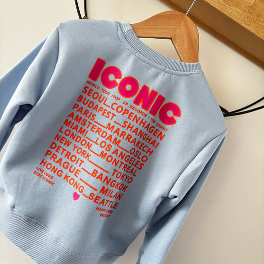 Mère & Fille - Sweat fin bleu ICONIC