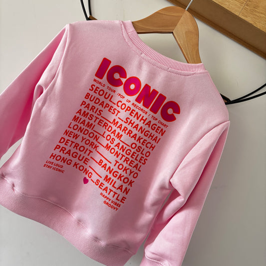 Mère & Fille - Sweat fin rose ICONIC