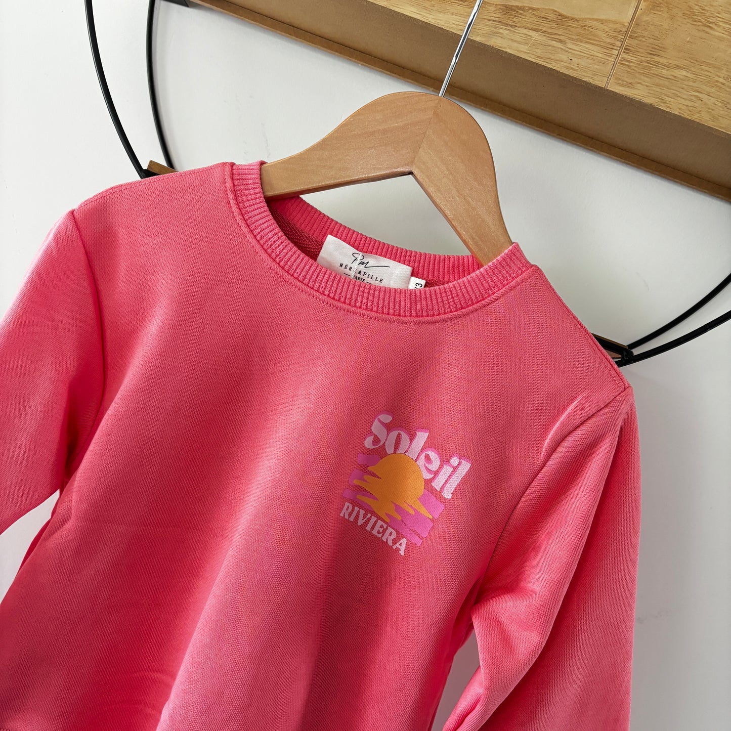 Mère & Fille - Sweat fin corail RIVIERA