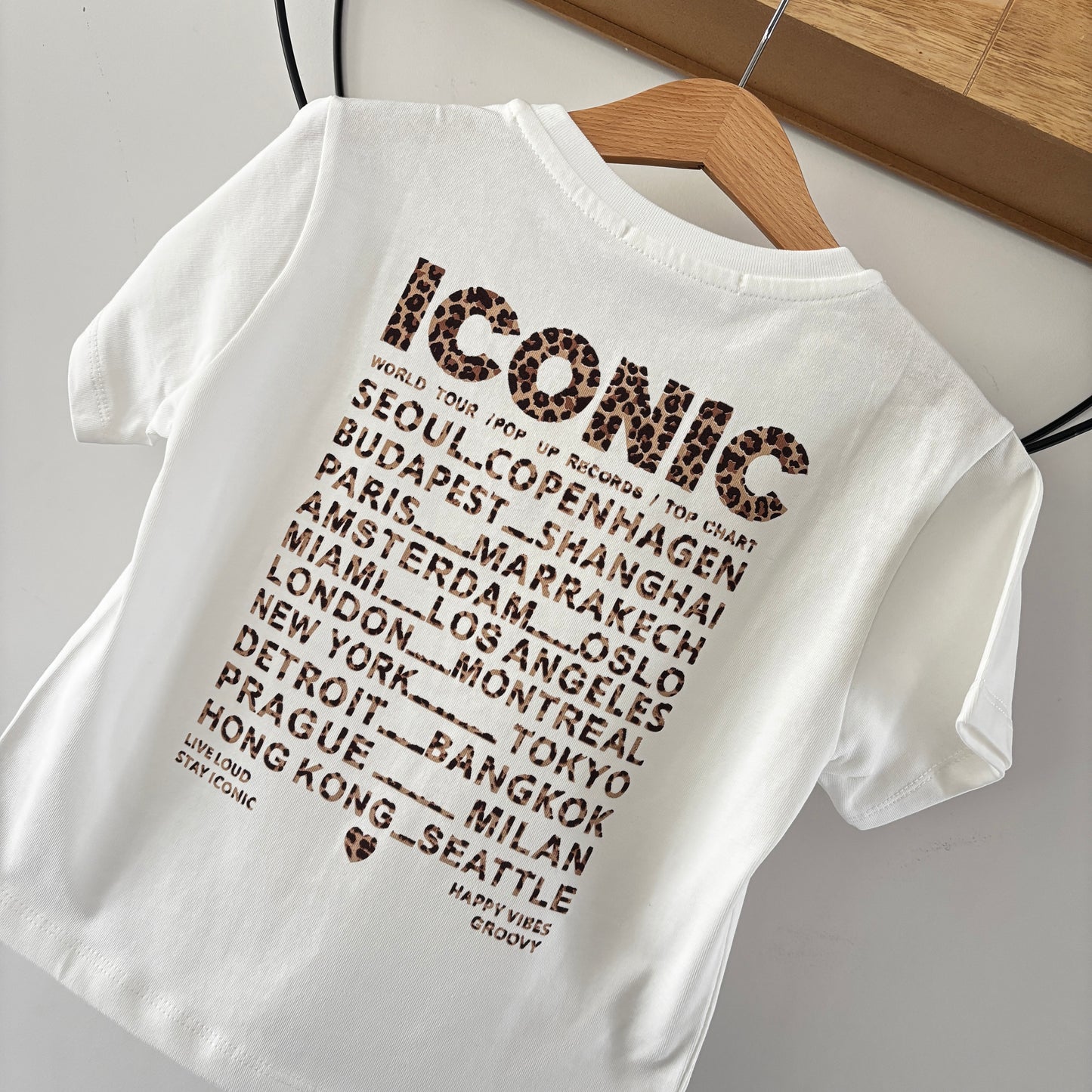 Mère & Fille - T-shirt banc & léopard ICONIC
