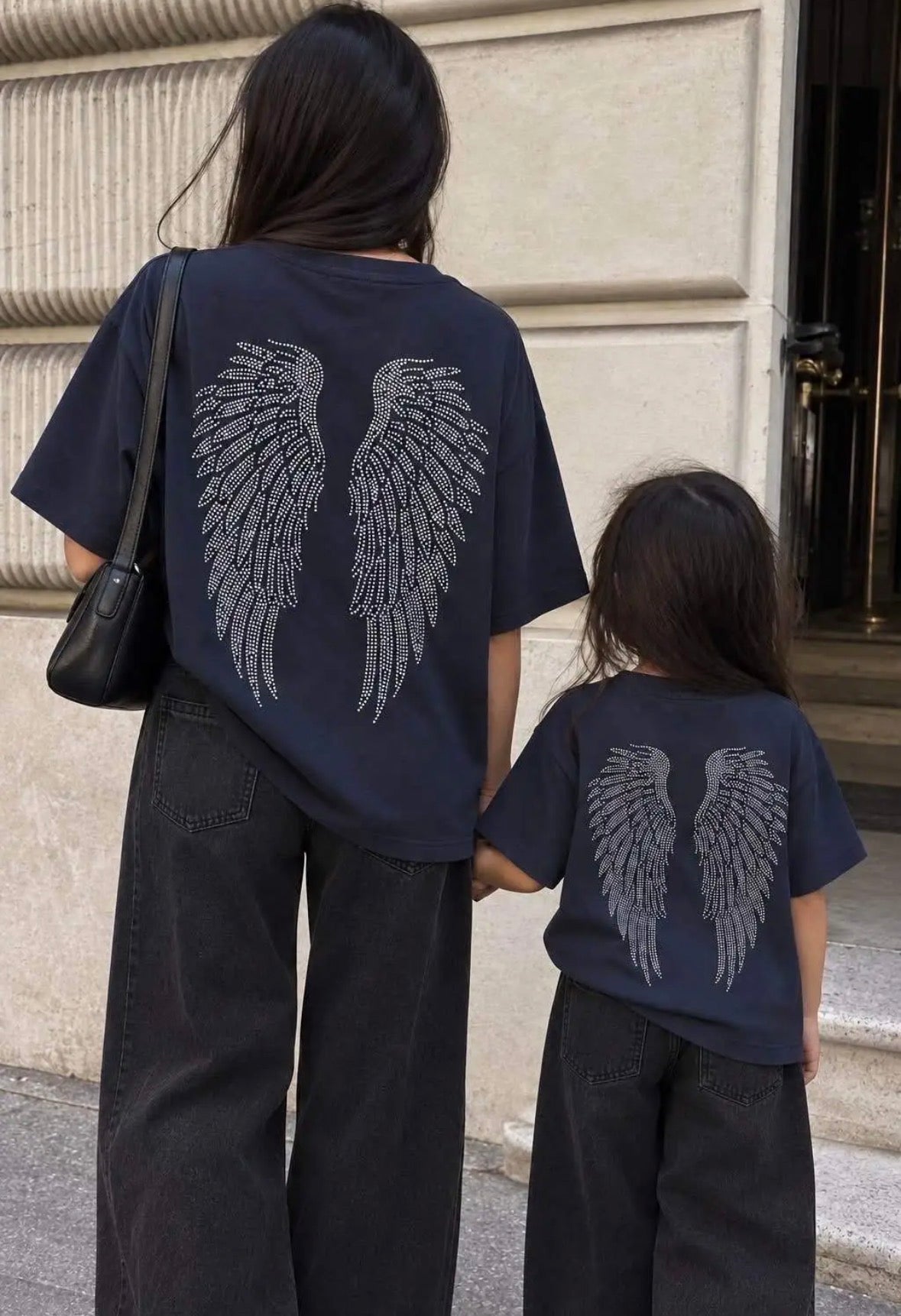 Mère & Enfant - T-shirt navy backprint Angel ❗️précommande : réception le 23/09