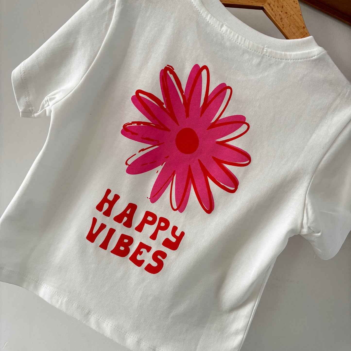 Mère & Fille - T-shirt blanc Happy Vibes