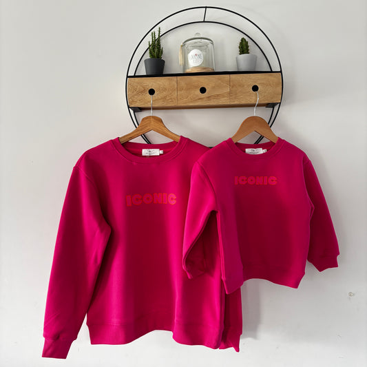 Mère & Fille - Sweat fuchsia Iconic