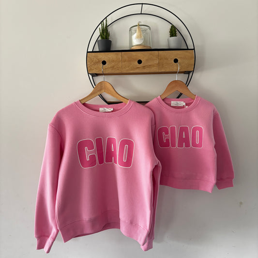 Mère & Fille - Sweat rose CIAO