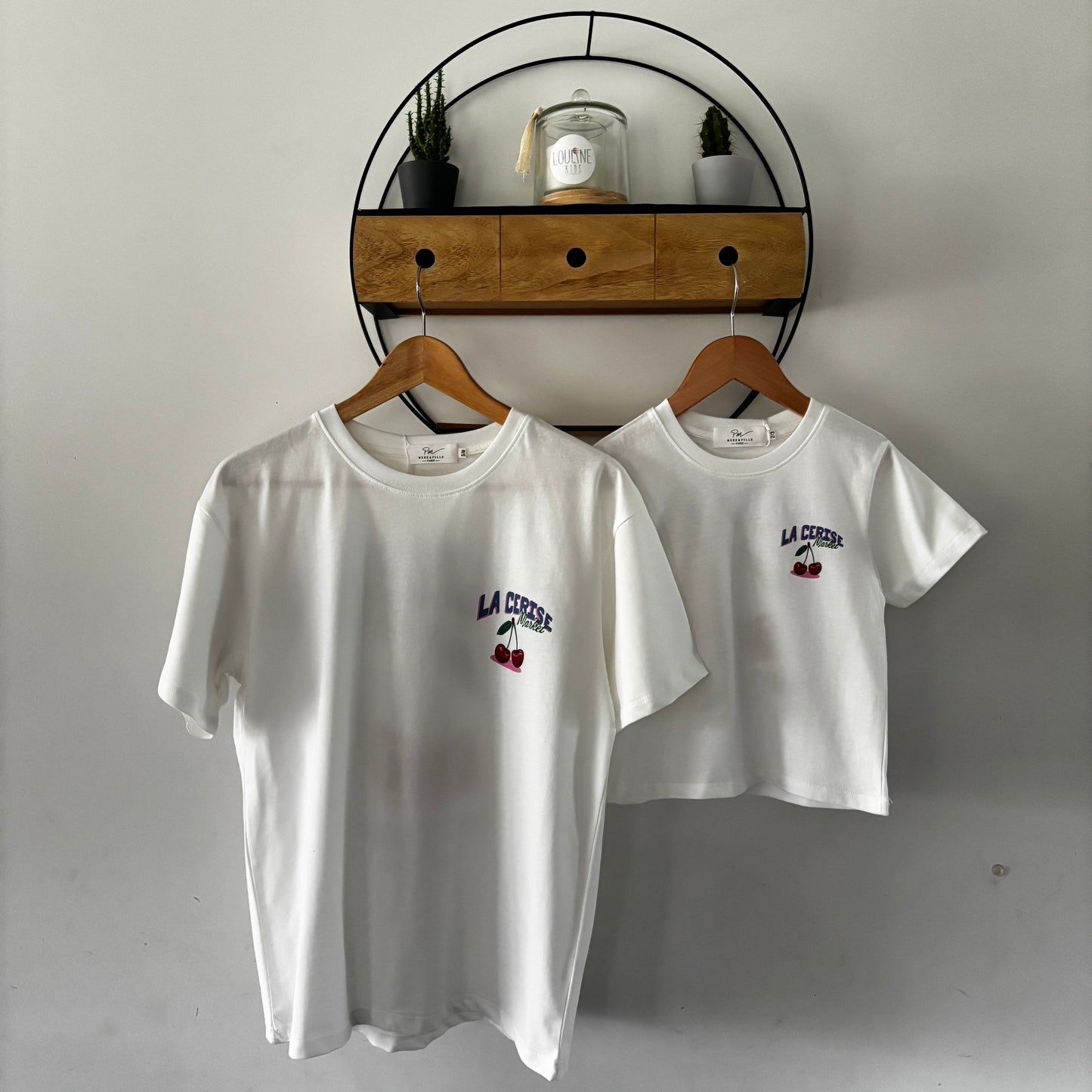 Mère & Fille - T-shirt blanc "La cerise Market"