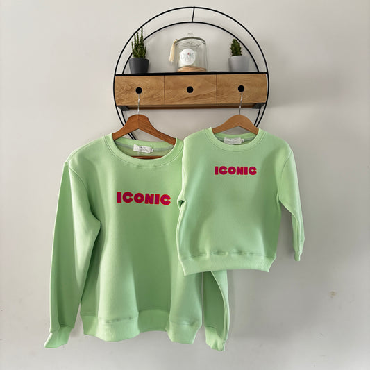 Mère & Fille - Sweat menthe ICONIC