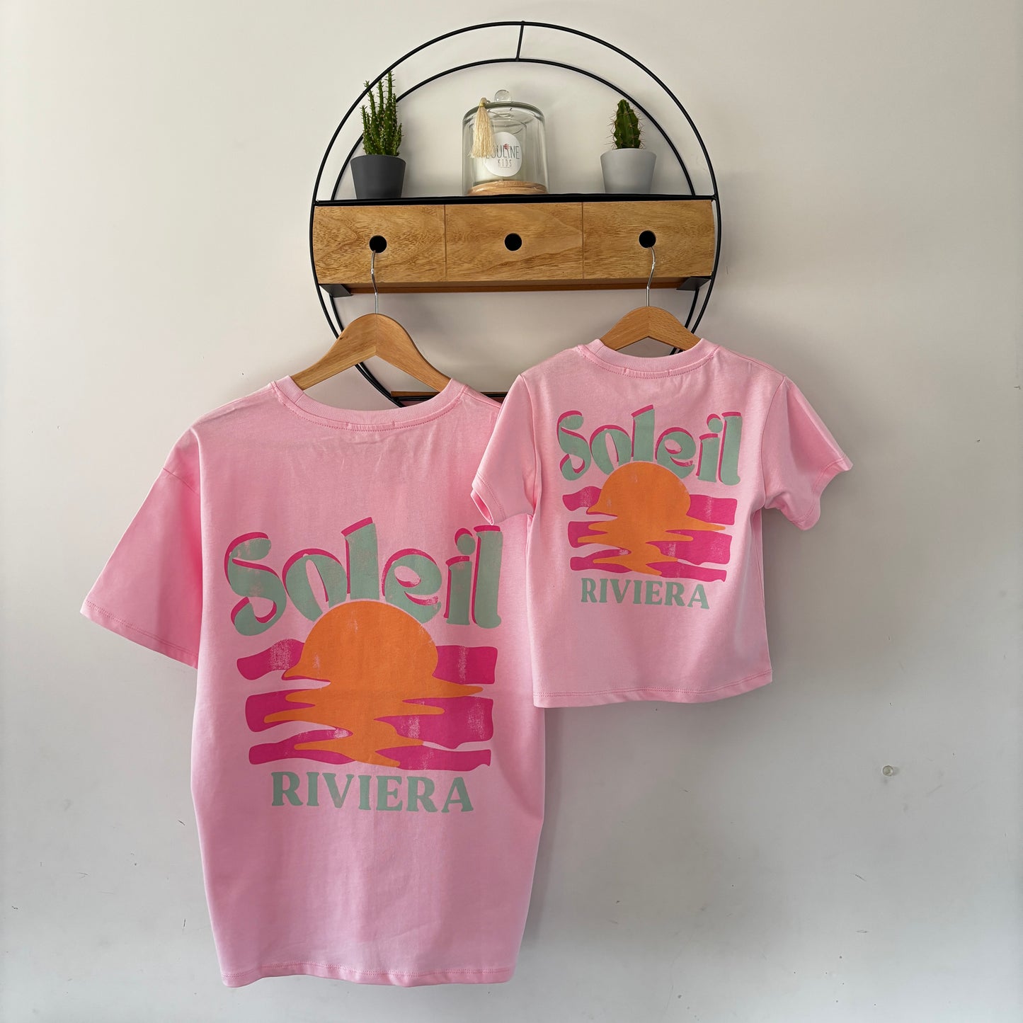Moeder en dochter: Riviera roze t-shirt