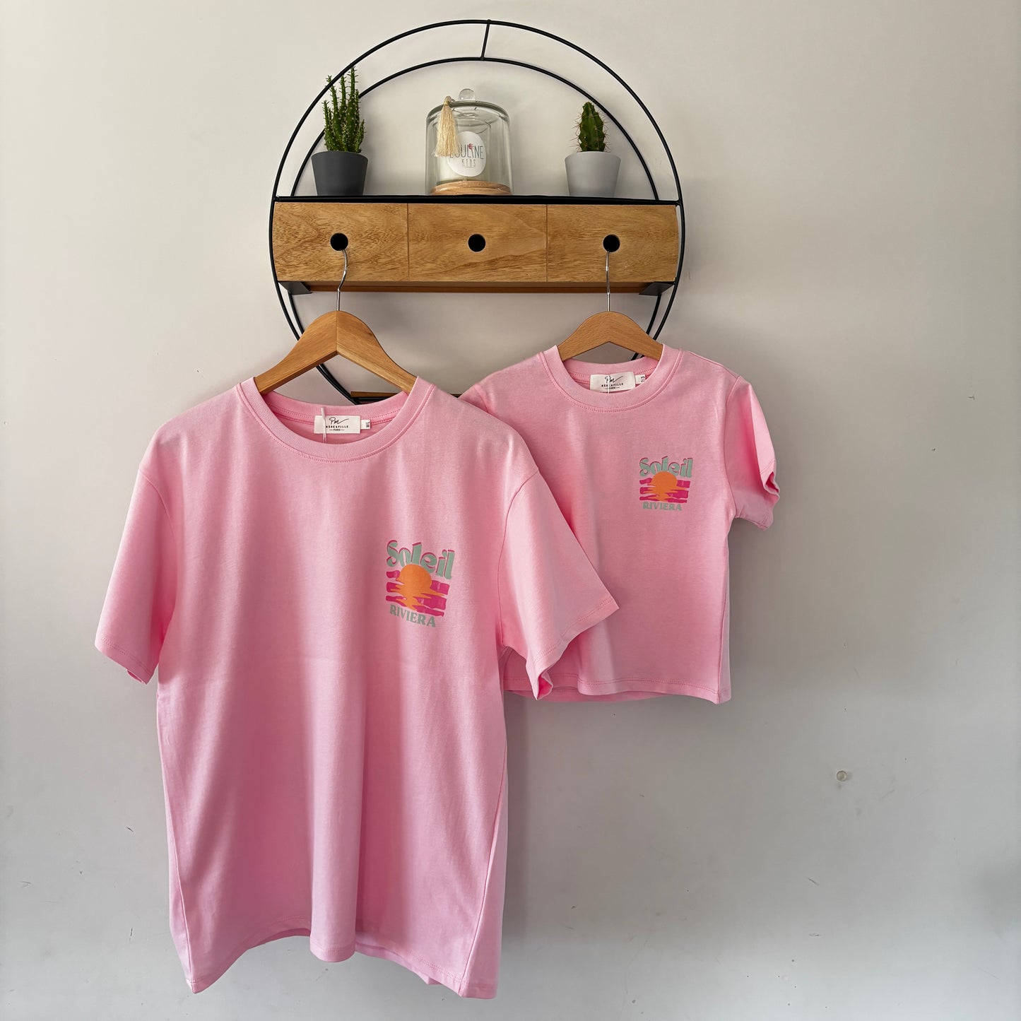 Moeder en dochter: Riviera roze t-shirt