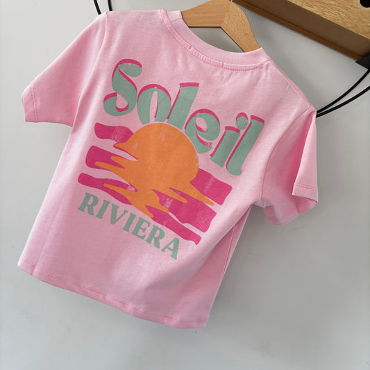 Moeder en dochter: Riviera roze t-shirt