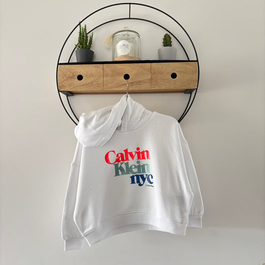 Calvin Klein - Firma de perlas con capucha blanca