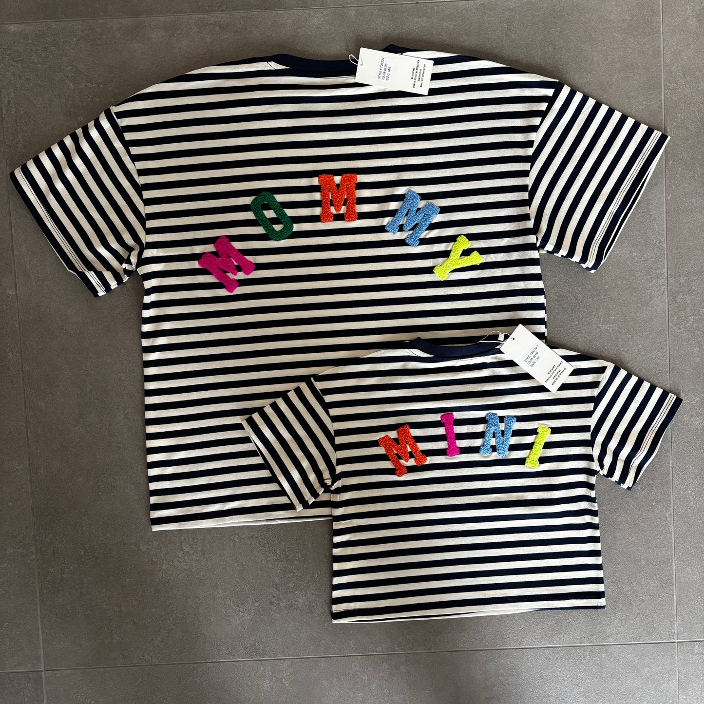 Mère & Fille : T-shirt rayé navy blanc MINI ou MOMMY