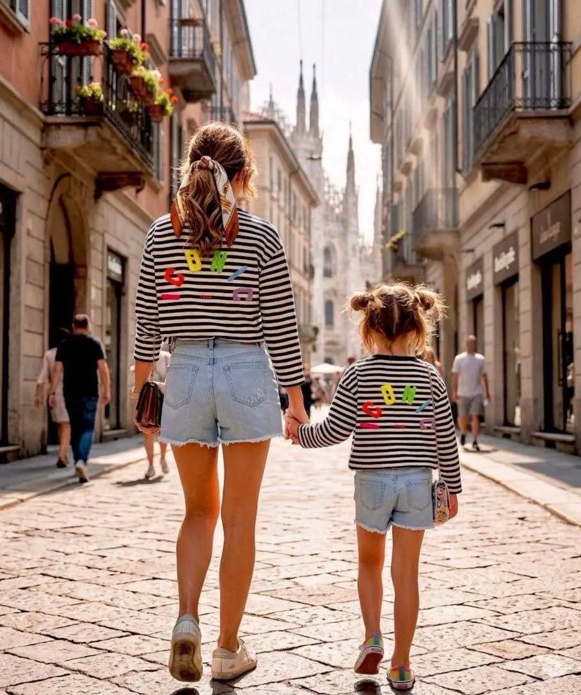 Mère & Fille - Sweat rayé navy & blanc ICONIC
