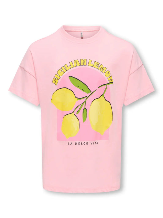 Alleen - KOGLIMONE lichtroze t-shirt