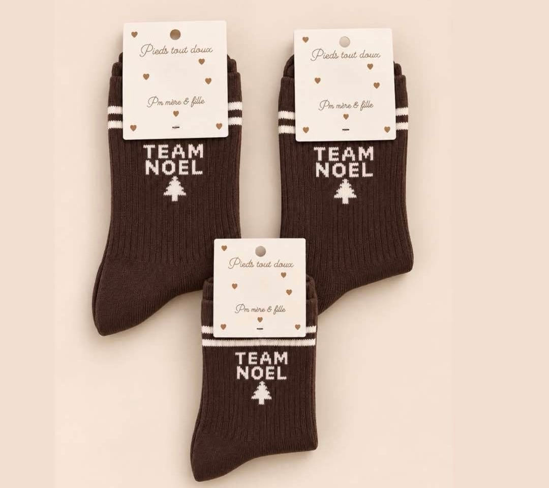 Mère & Enfant - Chuassettes chocolat TEAM NOËL pour toute la famille