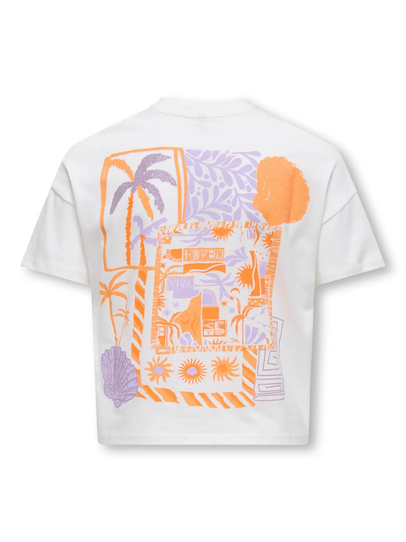 Only - T-shirt backprint blanc KOGANNA