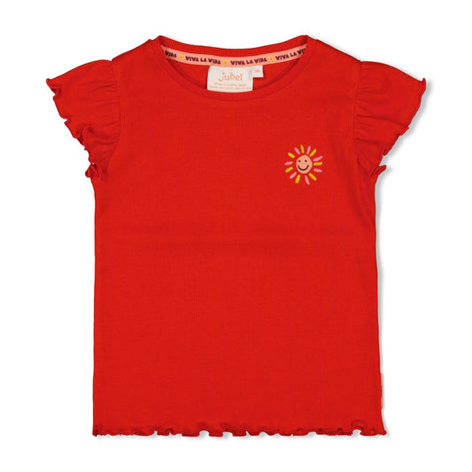 B.Nosy - T-shirt rouge Salsa Sunset