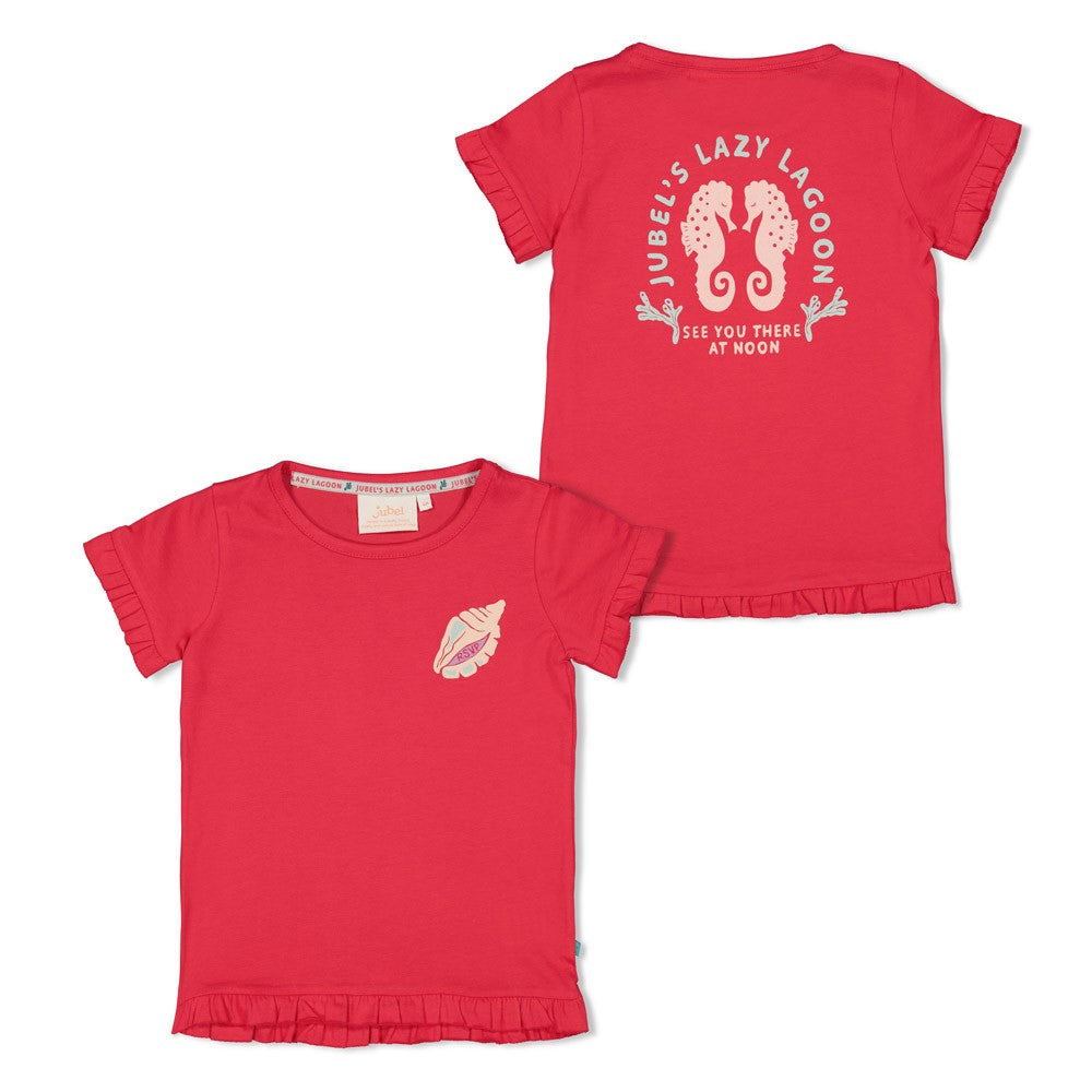 Jubel - T-shirt fuchsia backprint Lazy Lagoon