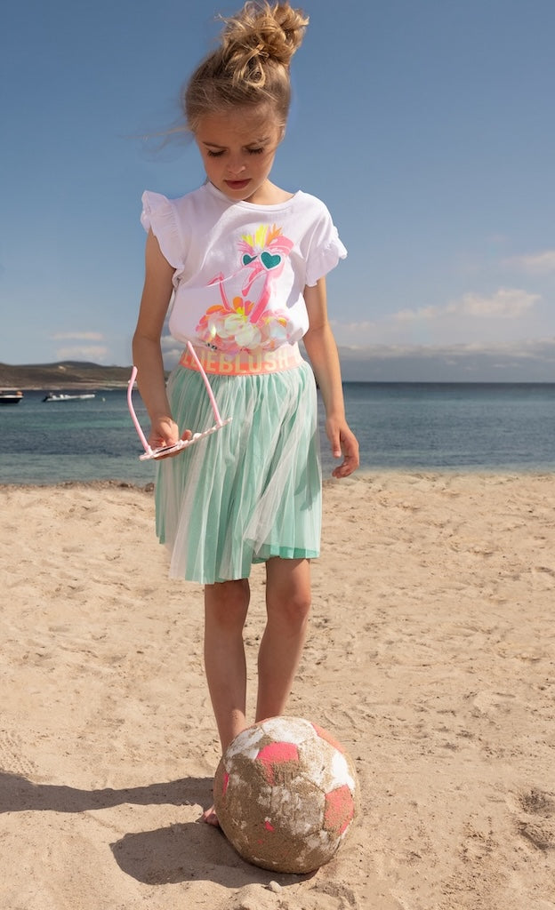 Billieblush - Camiseta blanca "Aquí vienen los problemas"