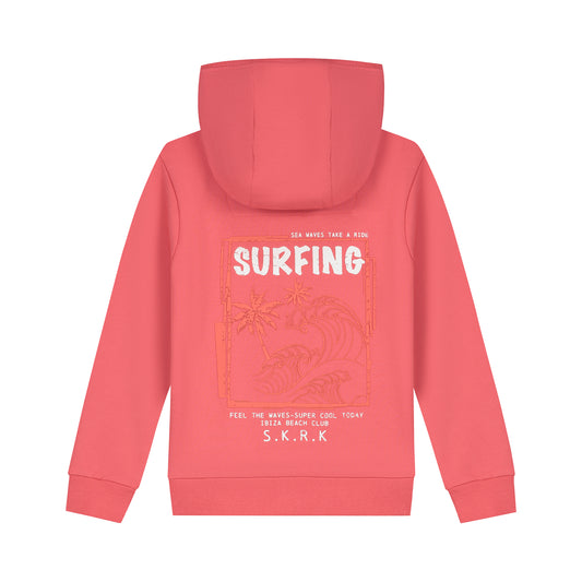 Skurk - Sweat à capuche backprint raspberry Saav