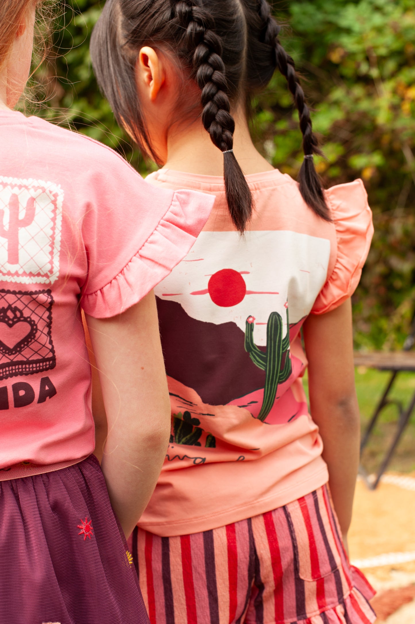 Jubel - T-shirt backprint saumon Salsa Sunset