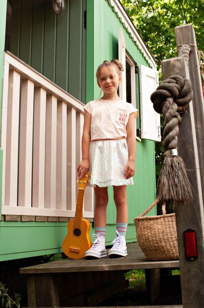 Jubel - Jupe à sequins rose Lazy Lagoon