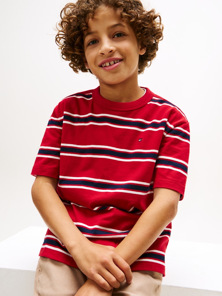 Tommy Hilfiger - T-shirt Medium Red Multi Stripe