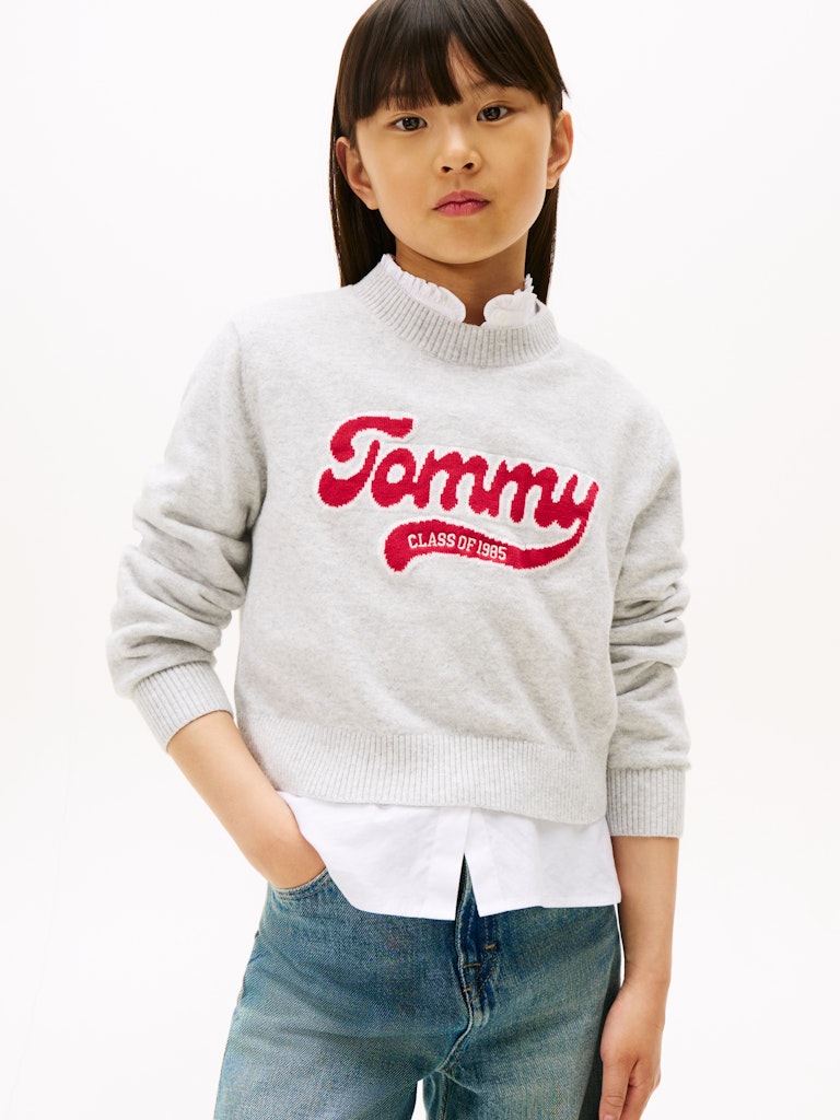 Tommy Hilfiger - Pull Varsity Light Grey Heather