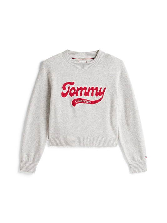 Tommy Hilfiger - Pull Varsity Light Grey Heather