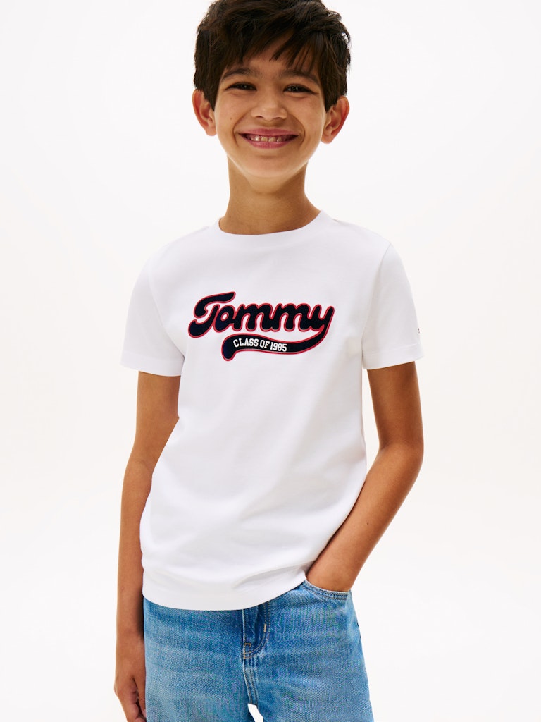 Tommy Hilfiger - T-shirt blanc Varsity interlock