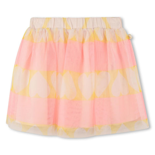 Billieblush - Fishing tulle skirt with yellow heart print