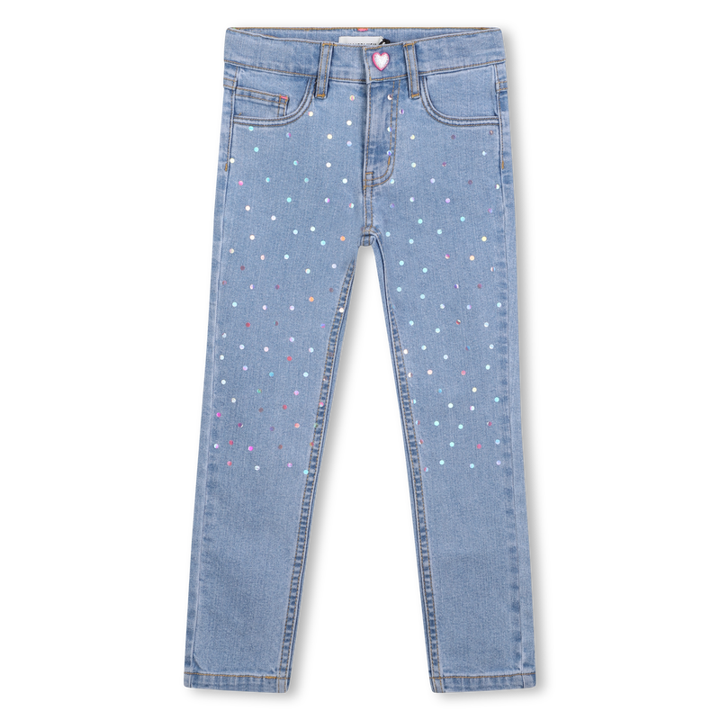 Billieblush - Pantalon en denim slim & etpois brillants