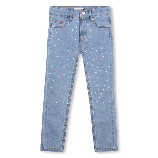 Billieblush - Pantalon en denim slim & etpois brillants