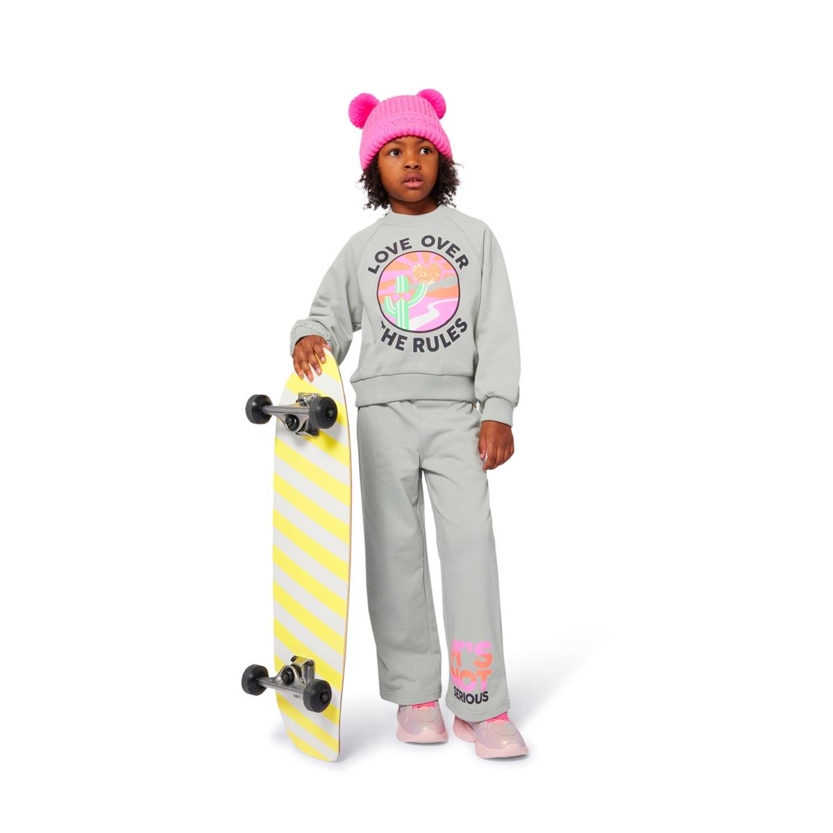 Billieblush - Gray Sweatshirt "Love Over the Rules"
