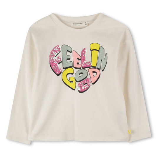Billieblush - White t -shirt "Feelin good"