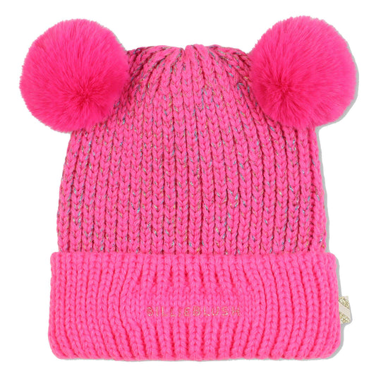 Billieblush - Flash pink pompom hat