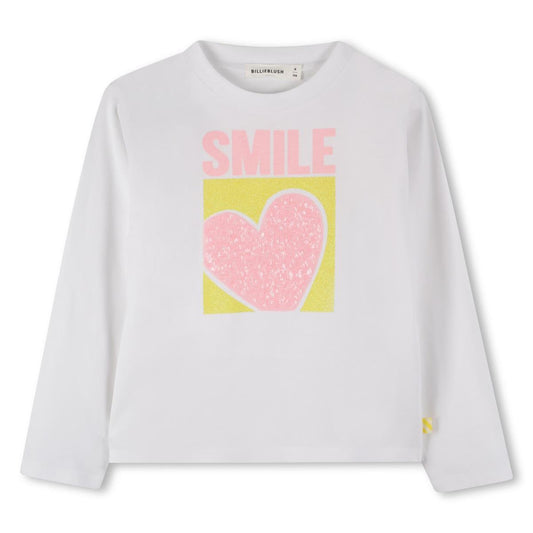 Billieblush - White T -shirt "Smile" in Sequins