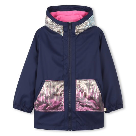 Billieblush - Ciré Indigo Blue & Sequins on the hood & on the pockets
