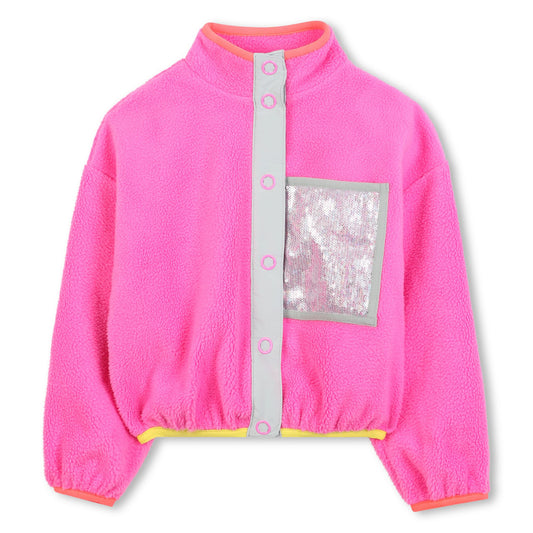 Billieblush - Flash pink fleece & Sequins pocket