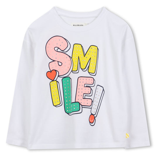 Billieblush - White t -shirt "smile" little nails