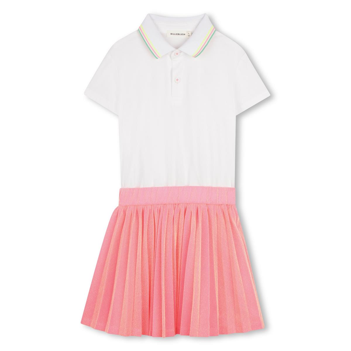 Billieblush - Vestido polo bimateria blanco