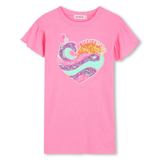 Billieblush - Neonroze jurk met pailletten