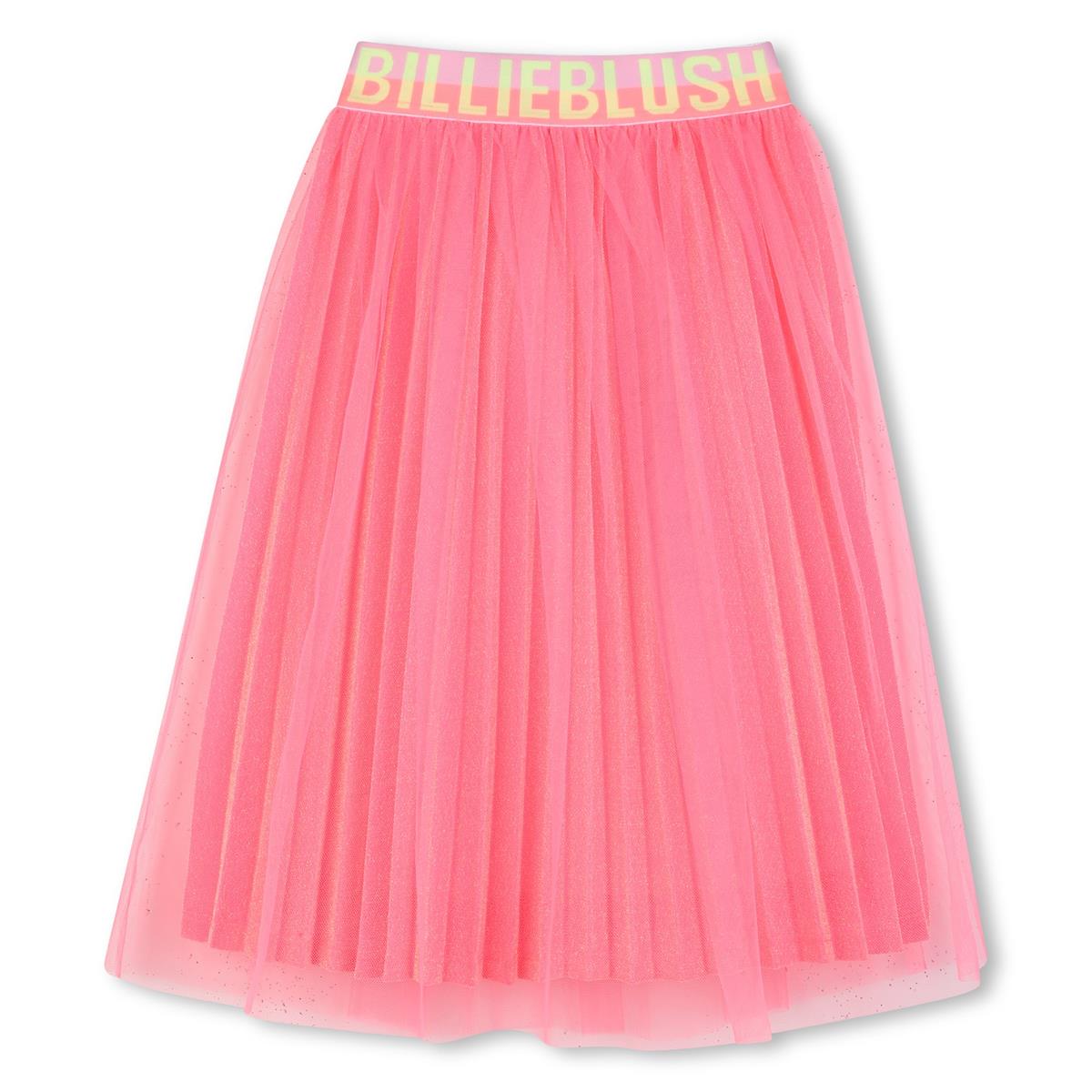 Billieblush - Neon pink pleated & sequined long skirt