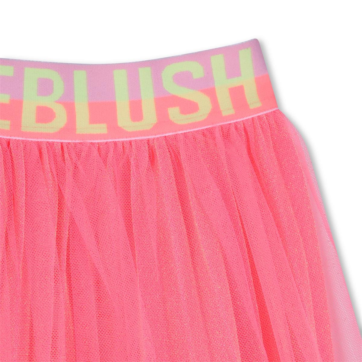 Billieblush - Neon pink pleated & sequined long skirt
