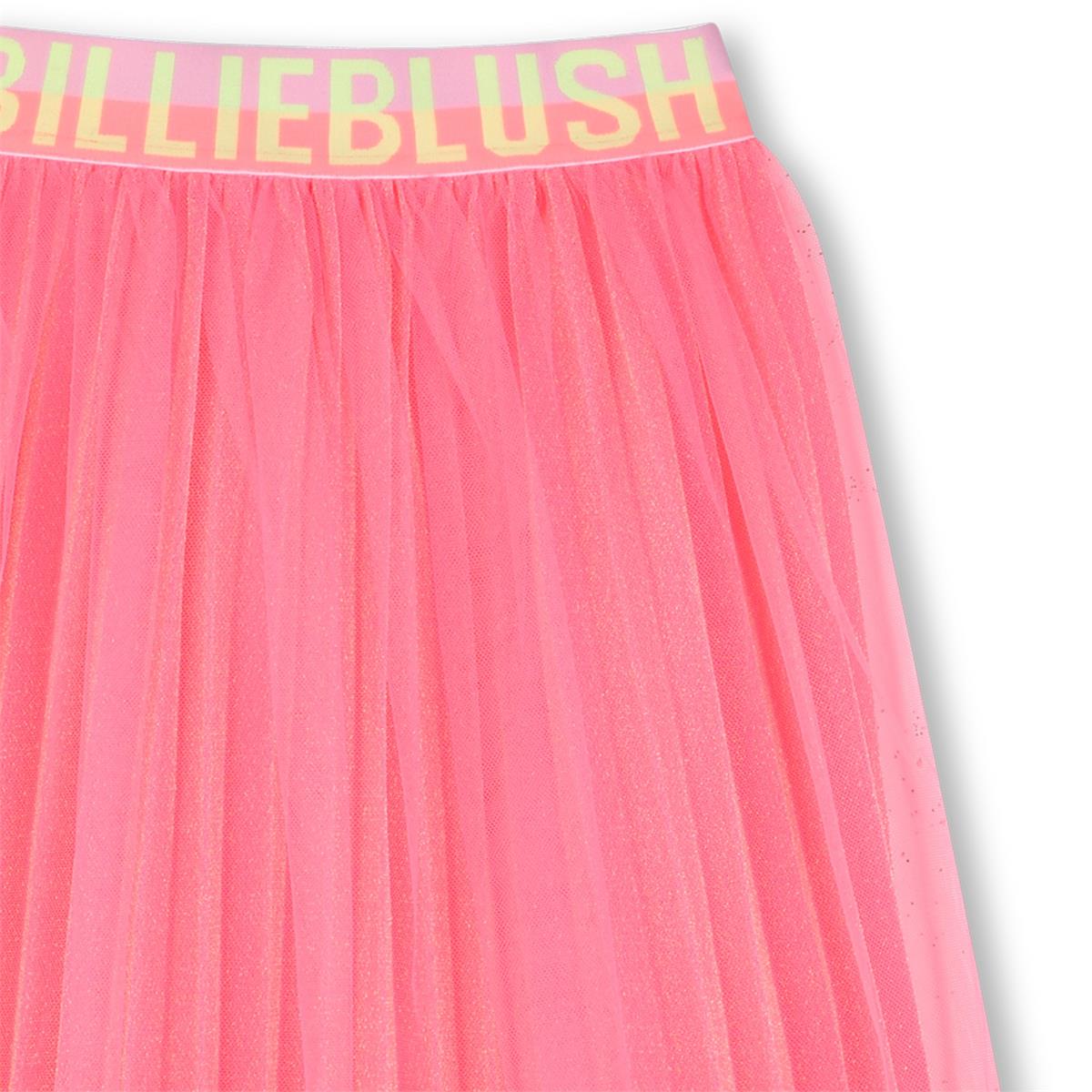 Billieblush - Neon pink pleated & sequined long skirt