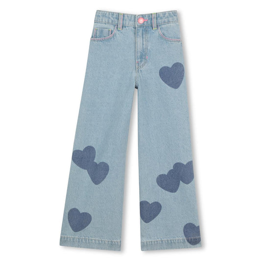 Billieblush - Denim broek met dubbele stenen en hartjes